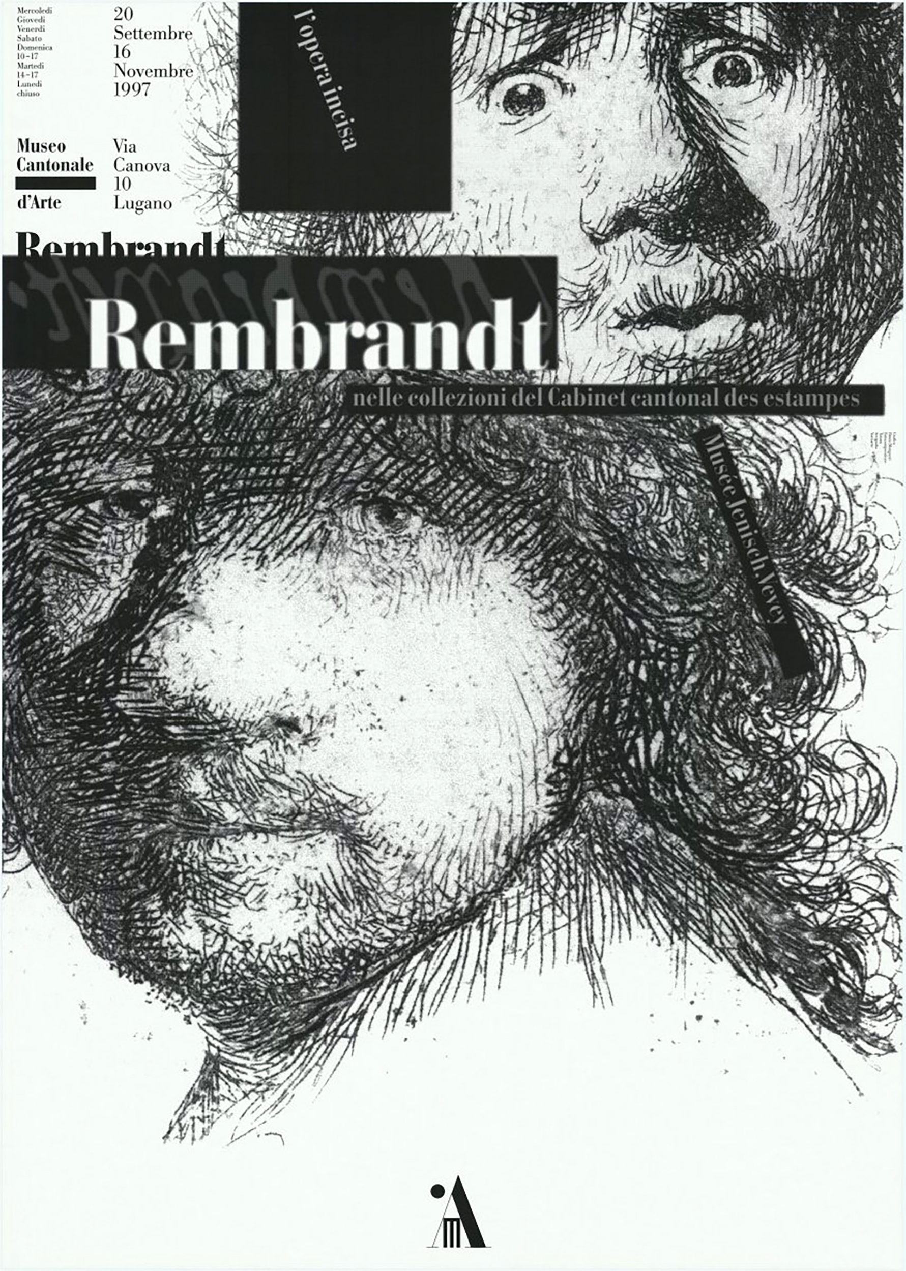 Plakat. Rembrandt, l’opera incisa. Museo Cantonale d’Arte