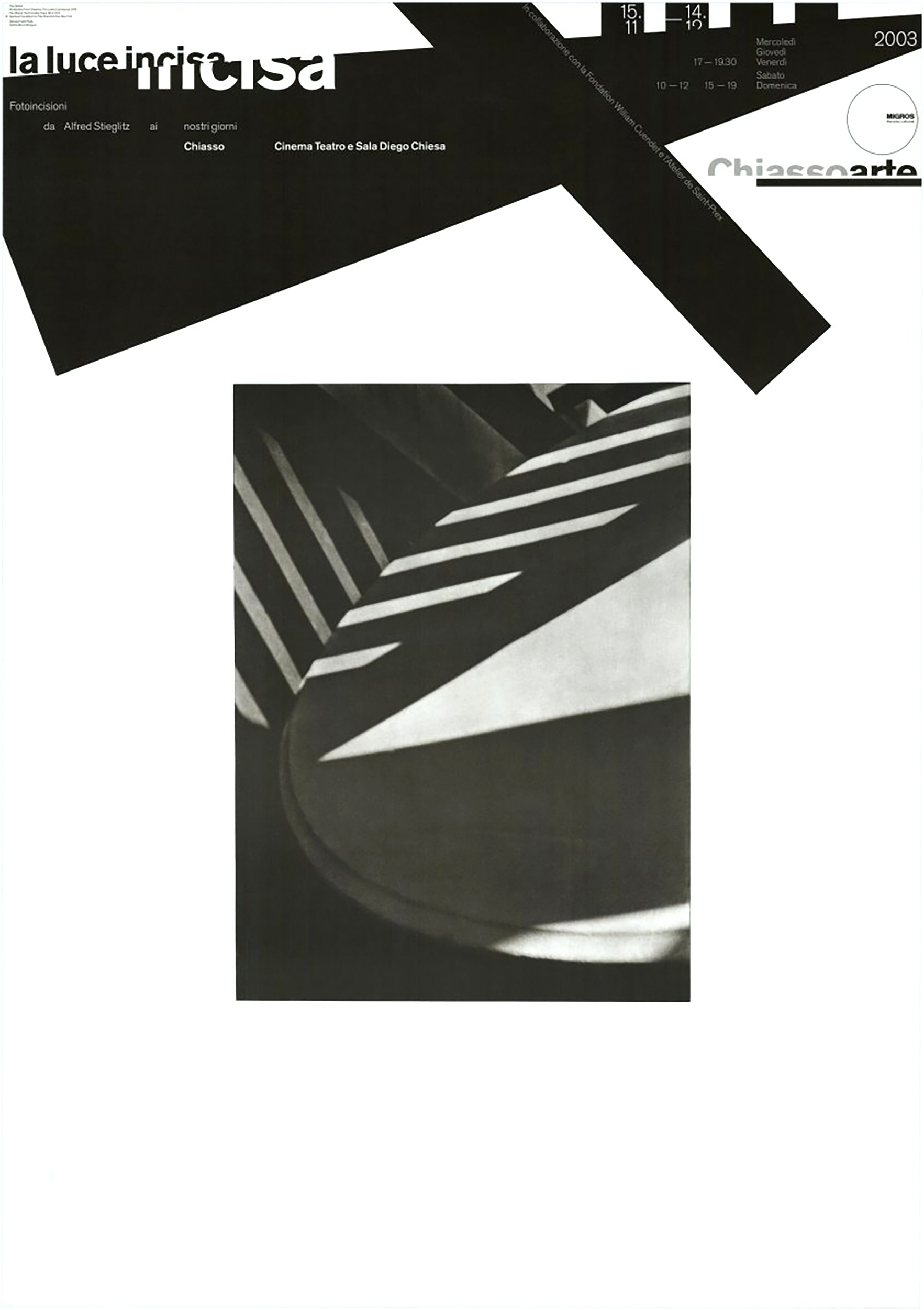 Plakat. Chiasso arte La luce incisa