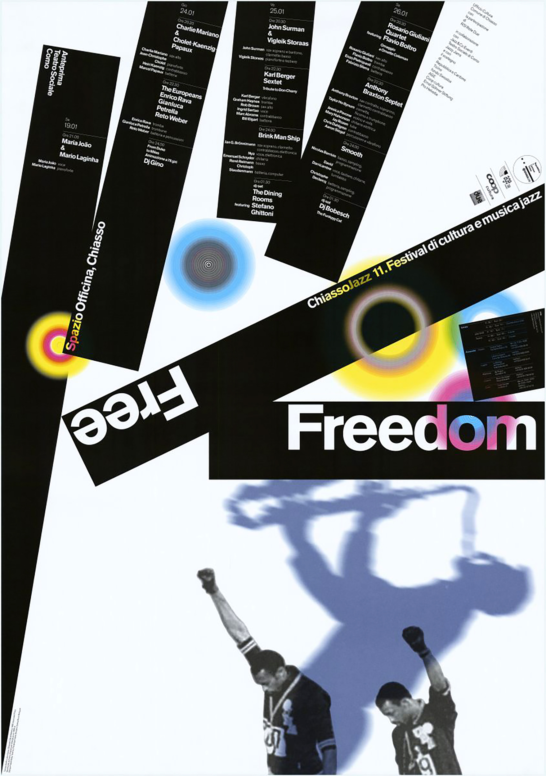 Plakat (Veranstaltung). Festivalprogramm. Chiasso Jazz. Free Freedom