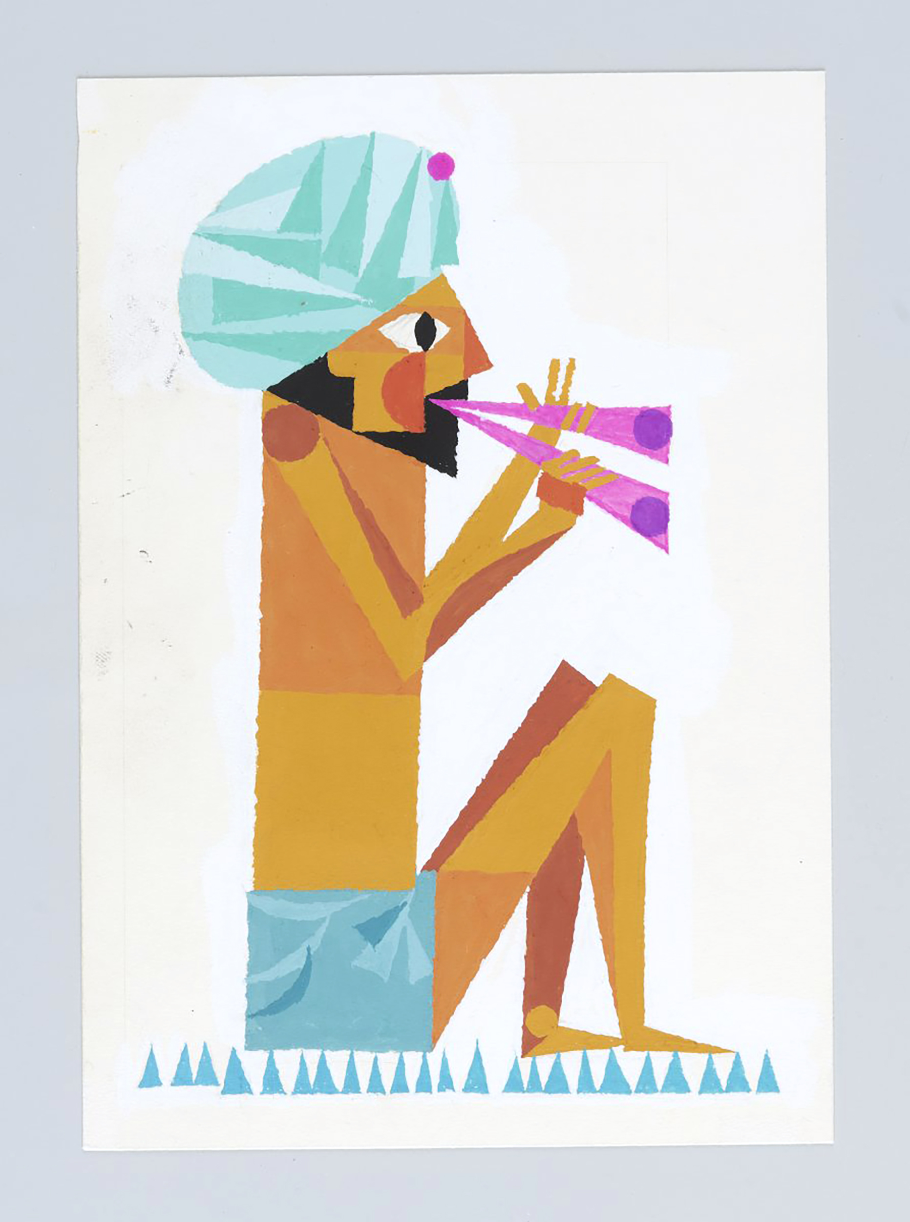 Druckgraphik. Mann mit Bart und Turban od. Dastar