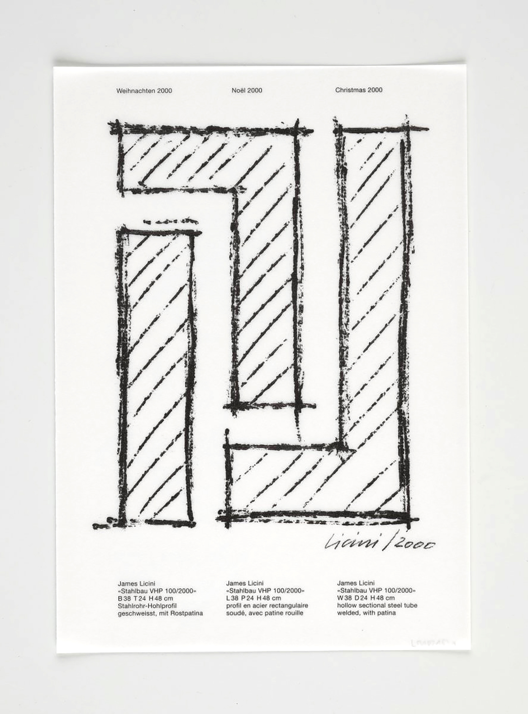 Druckgraphik, divers. Weihnachtskarte 2000