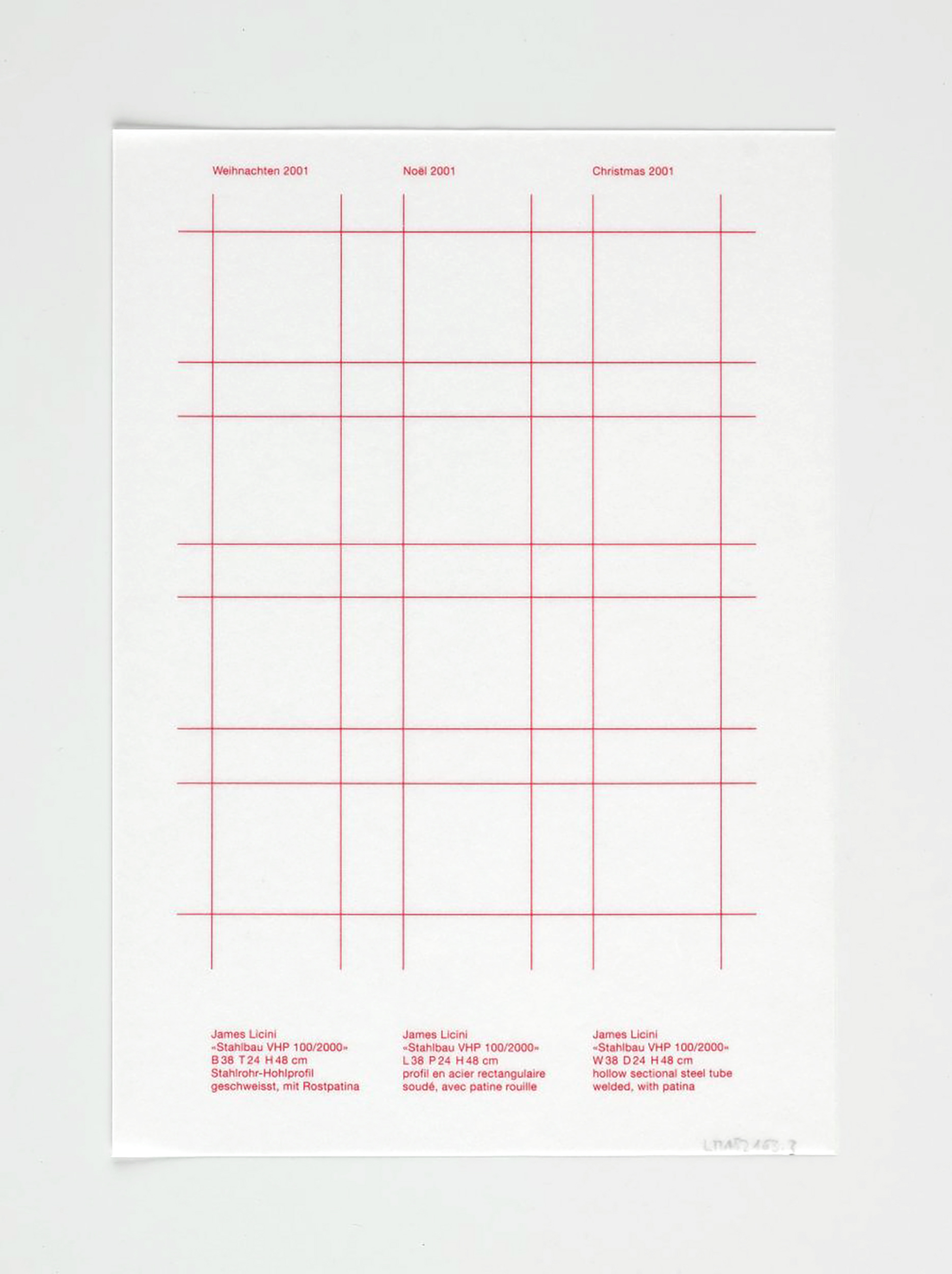 Weihnachtskarte 2001